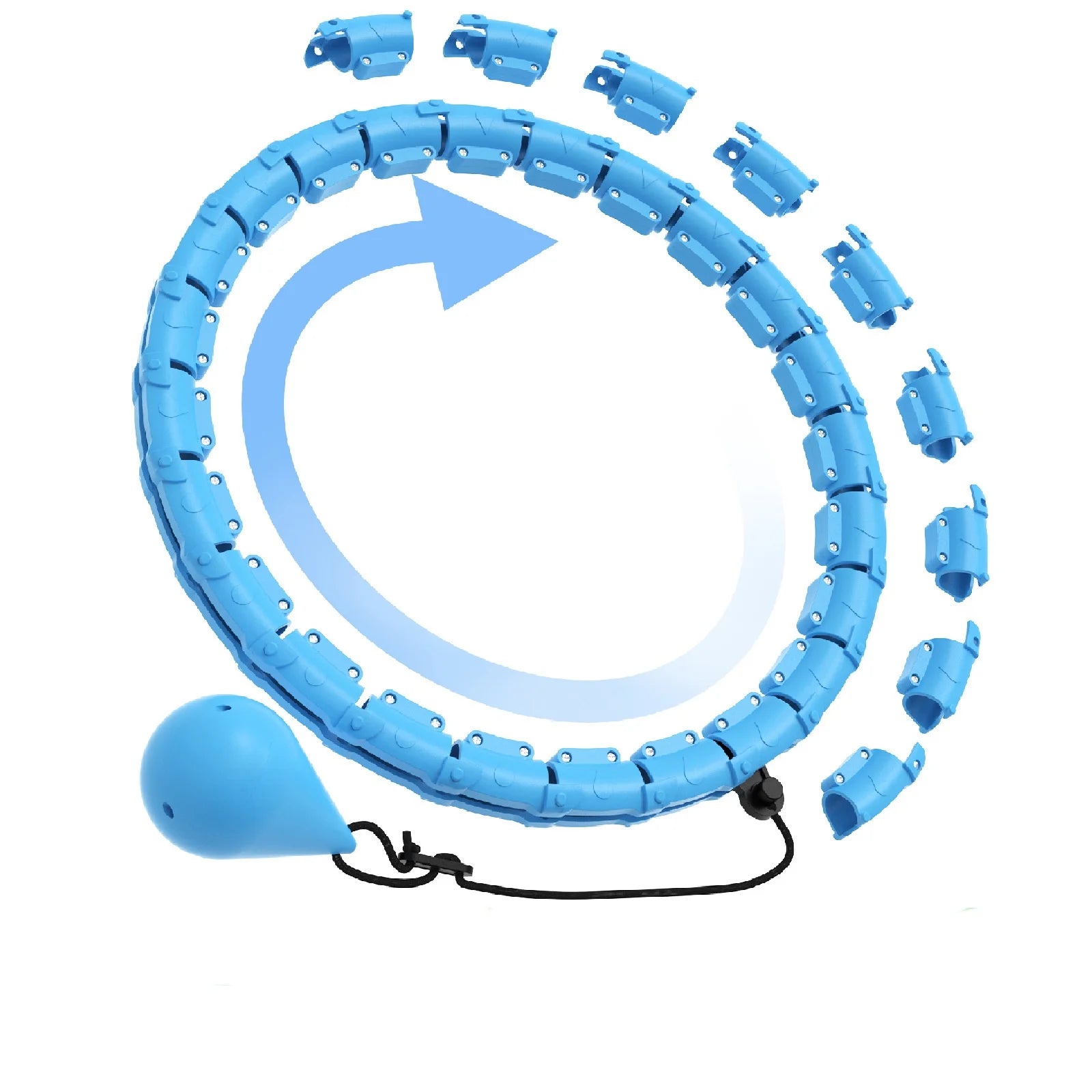 24-Section Weighted Hula Hoop Detachable for Women Body Toning Adjustable Full Body Workout Home Fitness Equipment