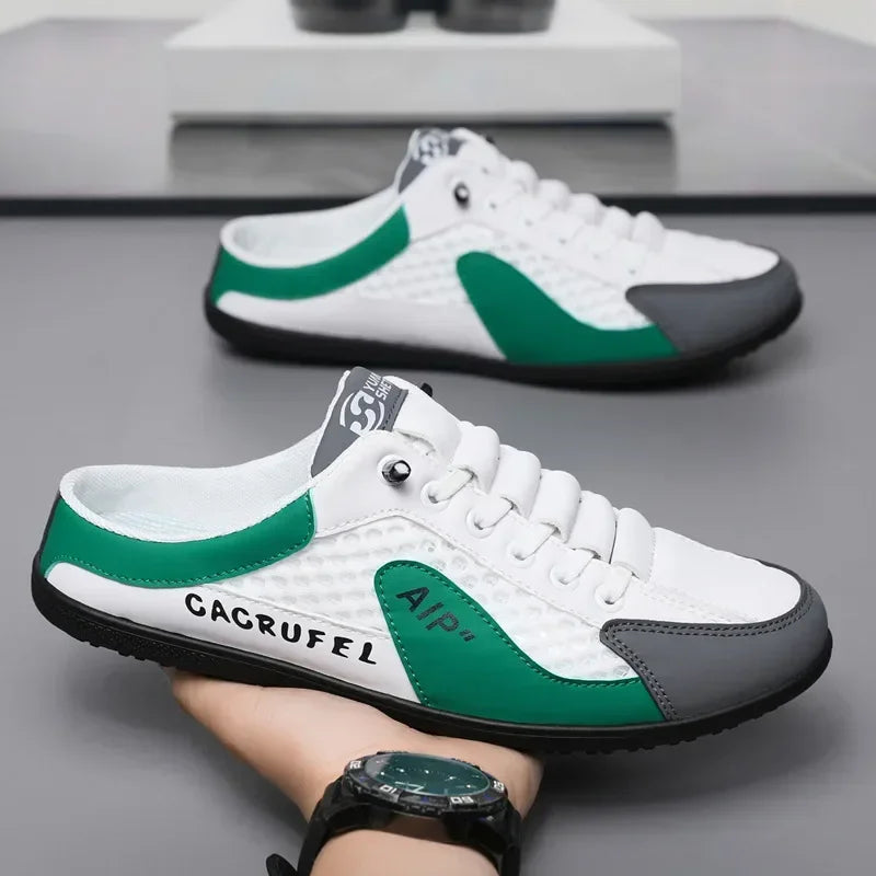 Men'S Fashion Soft-Soled Half Slippers Summer Men Trendy Bottom Casual Shoes Soft Sole Support Shoes Sneakers Zapatos De Hombre