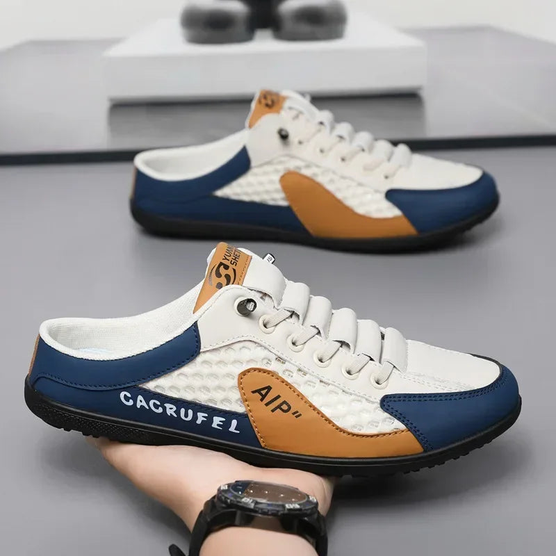 Men'S Fashion Soft-Soled Half Slippers Summer Men Trendy Bottom Casual Shoes Soft Sole Support Shoes Sneakers Zapatos De Hombre