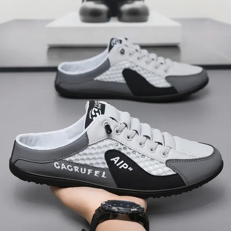 Men'S Fashion Soft-Soled Half Slippers Summer Men Trendy Bottom Casual Shoes Soft Sole Support Shoes Sneakers Zapatos De Hombre